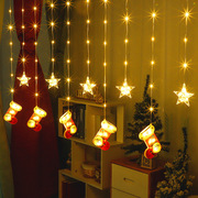 LED彩绘皮线窗帘灯圣诞雪花麋鹿圣诞树橱窗氛围装饰灯串节日彩灯