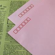 速发粉红色5 6号7号信封邮局标准牛皮纸信封加厚工资信封邮寄信纸