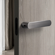 简约卧室门锁室内房间木门锁灰色磁吸静音门把手极简生态房门锁