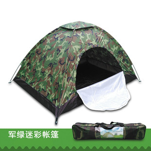 单双帐篷户外3-4人手动单层防暴雨加厚双人2单人，露营野营野外账蓬