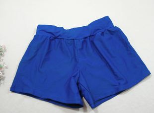 F379外贸原单高品质时尚深蓝色平角中腰包臀比基尼少女款泳裤