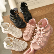 女童凉鞋软皮罗马鞋韩版儿童，女孩公主鞋，2023夏季宝宝凉鞋潮