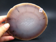 4675天然玛瑙石切片玉髓调瓷板14公分茶杯垫装饰调色板美甲厚1.6