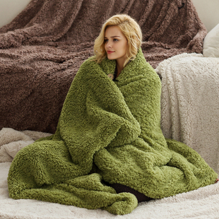 奢华加厚加大羊绒毛毯床单盖毯空调，毯午睡毯子双层披肩毯冬床垫毯