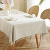 桌布轻奢高级感布艺棉麻日式长方形茶几台布，现代简约ins风餐桌布