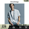 mindbridge夏季亚麻短袖衬衫，2024通勤半袖上衣，男士翻领衬衣