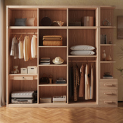 白蜡木实木衣柜北欧卧室拉门收纳组合原木风格现代简约储物大