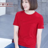 2024大红色外穿上衣夏季中年妈妈短袖t恤女圆领半袖大码体恤