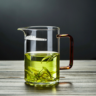 月牙玻璃公道杯茶壶加厚耐热茶，滤一体泡茶过滤绿茶专用分茶器茶具