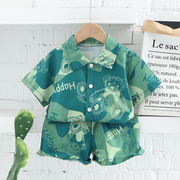 婴儿衣服夏季儿童可爱超萌洋气薄款短袖套装分体，一周岁男宝宝夏装