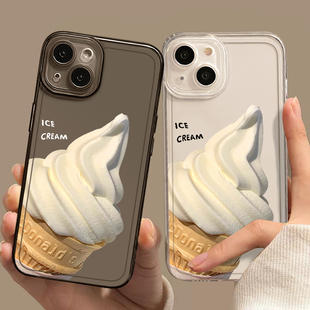 适用于苹果14冰淇淋手机壳iPhone13promax甜筒12雪糕11个性mini简约x小众xs软壳8plus夏日7透明硅胶pro全包套