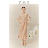 SHIBAI拾白新中式旗袍粉色国风提花气质优雅礼服外披连衣裙套装女