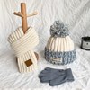 儿童帽子围巾秋冬季宝宝保暖加绒毛线帽，手套三件套男童女童针织帽