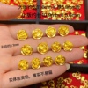 黄金999足金玫瑰花转运珠女款手串3D硬金小花朵手链女路路通配饰