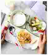 创意陶瓷早餐盘子一人食餐具，套装家用分格盘儿童，分隔餐盘西餐盘碗