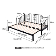 欧式铁艺沙发床折叠两用经济型可推拉床铁床简约单人沙发床小户型