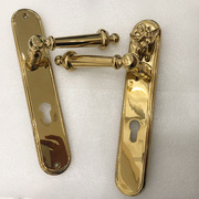 意大利进口锁体法式北欧金色小天使门锁黄铜镀金色门锁复古黄铜锁