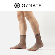 及图gnate男士浅黑色正装商务包芯丝超薄透防臭透气短筒性感丝袜