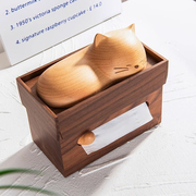 梵瀚创意纸巾盒侧抽式，卡通可爱客厅餐桌实木家用高颜值桌面抽纸盒