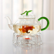 茶壶玻璃耐高温花绿叶花草，茶具功夫泡中式透明过滤加热南瓜壶家用