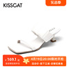KISSCAT/接吻猫夏季方头露趾羊皮一脚蹬高跟一字拖鞋女KA21112-11