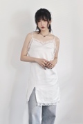 97 Sel boutique /夏季小众设计纯白气质修身蕾丝a字吊带连衣裙