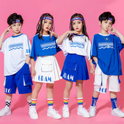 六一儿童幼儿园啦啦队演出服，男女童儿童街舞，潮服夏季短袖表演服装