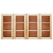 松木实木吊柜书柜墙上玻璃门，墙柜壁柜挂墙式厨房单门储物柜定制
