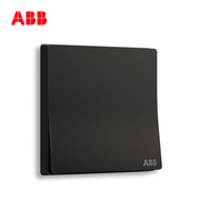 ABB轩致星空黑色纯平无框一位一开中间中途三控多控开关AF119-885