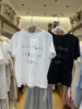 韩版2024年夏季时尚十三行字母印花钉珠设计感短袖小清新T恤上衣