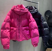 洋气短款糖果色拉链棉服炸街设计感欧货网红同款棉衣冬季保暖外套