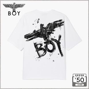 BOYLONDON潮牌短袖情侣款春夏圆领炸街时尚休闲宽松运动T恤N01008