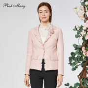 Pink Mary/粉红玛琍短外套女春款通勤时尚修身收腰上衣PMAKS6311