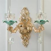 欧式水晶壁灯陶瓷双单头壁灯，卧室客厅背景墙壁灯，法式床头过道壁灯