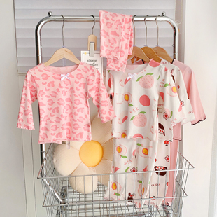 女宝宝纯棉秋衣套装，儿童2023洋气秋裤，婴儿小童秋季睡衣两件套