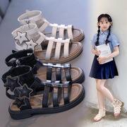女童罗马凉鞋2024夏季小童，软底防滑时尚，露趾公主鞋中大童单鞋