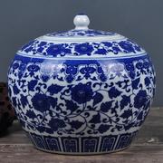 景德镇陶瓷罐茶叶密封罐大号装茶叶罐盒家用储存罐带盖青花瓷罐