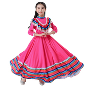 墨西哥传统节日表演服装，大裙䙓舞蹈裙，波西米亚彩色长裙跳舞裙子