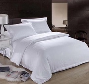 五星级酒店宾馆床上用品布草全棉纯棉白色四件套民宿床单被套罩