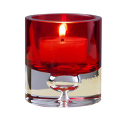 烛台摆件现代家用蜡烛杯，红色厚壁玻璃，烛台婚礼酒吧装饰彩色蜡台
