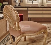 驰莺个性雕刻休闲椅凳新古典实木梳妆椅，别墅阳台椅轻奢换鞋凳
