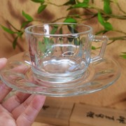 法国arcoroc咖啡杯 中古透明玻璃杯 法国弓箭耐热耐高温