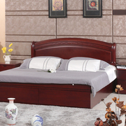 现代中式实木床1.8米气压高箱储物床水曲柳双人床全实木床1.5婚床