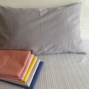 外贸加厚磨毛纯棉枕套一对简约100%全棉单人枕袋纯色处理