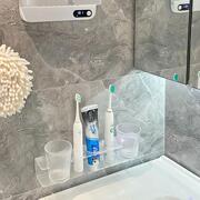 创意亚克力电动牙刷牙杯，置物架免打孔壁挂式卫生间浴室漱口杯架