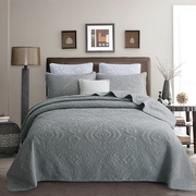 纯棉美式绗缝提花工艺夹棉床盖，空调被夏凉被薄被床单植物花卉百搭