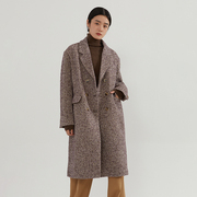 studiofun宽松茧型西装羊毛，大衣女春秋季气质，正肩中长款呢子外套