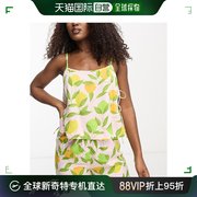 香港直邮潮奢asos女士，&matchfruit设计混纺纱，莫代尔睡衣粉色