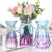 客厅植物玻璃花瓶餐厅绿萝水培干鲜花插花瓶器皿创意装饰欧式摆件