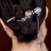韩版个性创意立体玫瑰花发夹复古轻奢镶钻珍珠扭扭夹一字夹发饰